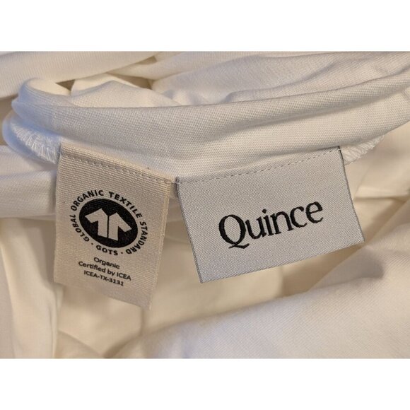Quince Organic Jersey Duvet Cover 3PC Set Color White Size King Cal/ King -NEW- - Picture 4 of 8